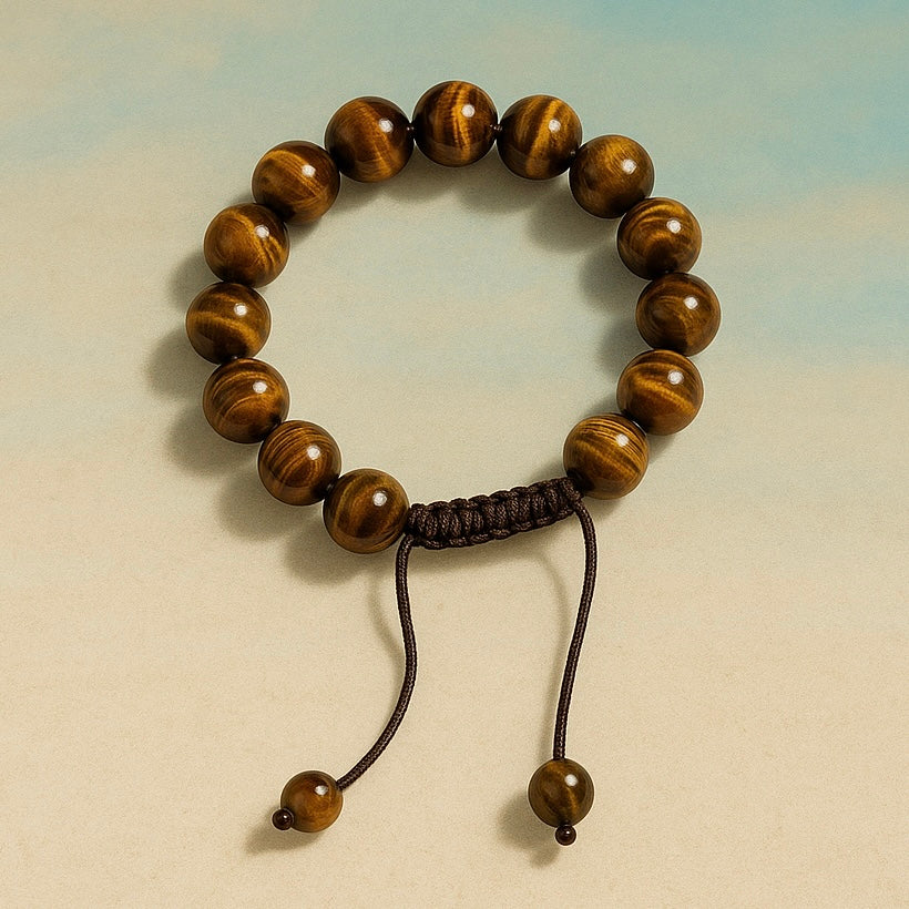 Kri 8mm Natural Tiger Eye Stone Bracelet – Focus, Energy & Protection