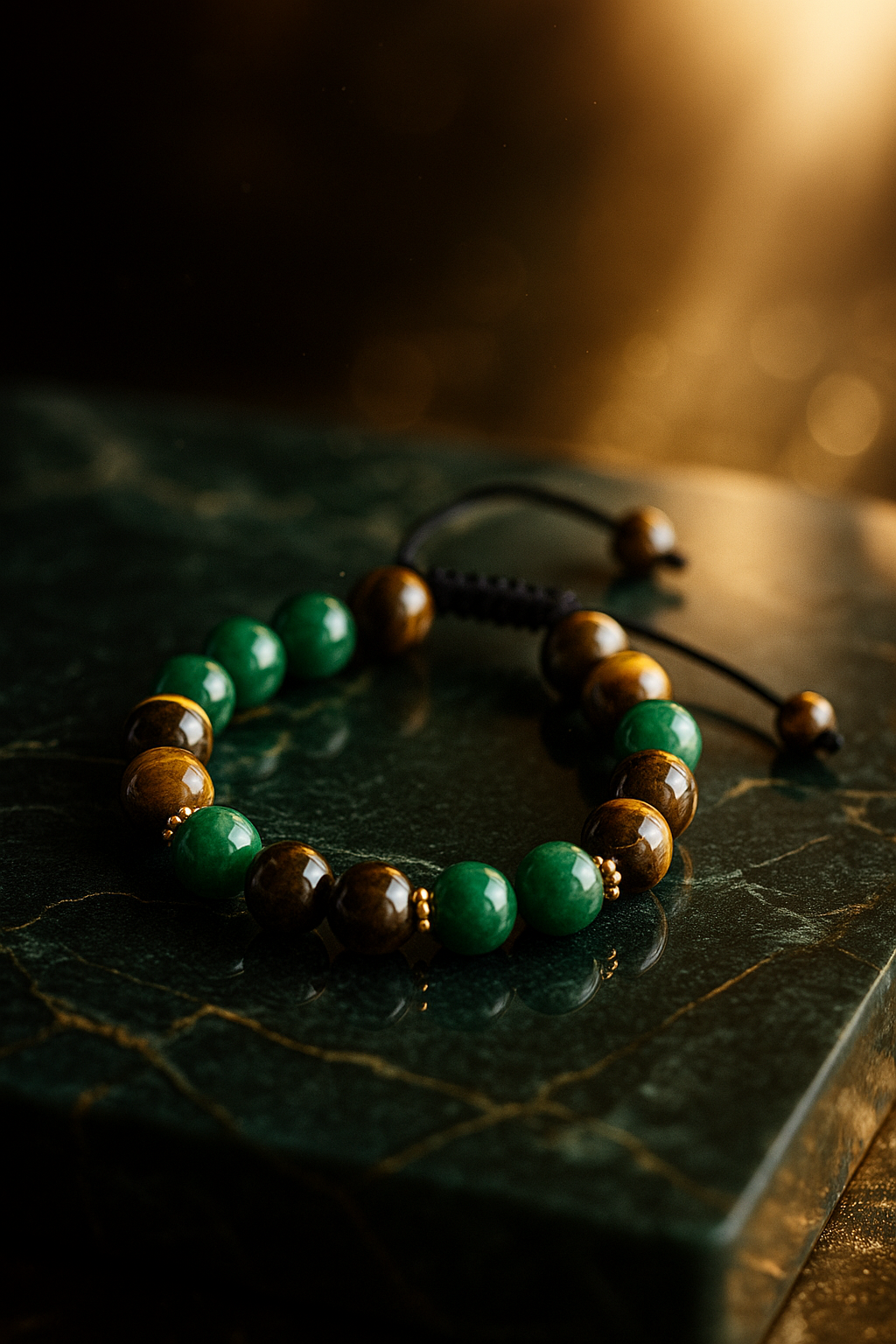 Green Aventurine & Tiger Eye Energy Bracelet – Luck & Protection